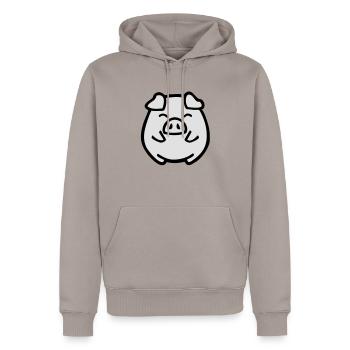 cute pig - Männer Premium Bio Hoodie - Taupe - Vorne - Nico (187cm)