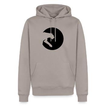 Leopard - Men’s Premium Organic Hoodie - taupe - Front - Nico (187cm)