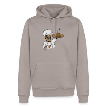 kochen koch pizza - Männer Premium Bio Hoodie - Taupe - Vorne - Nico (187cm)