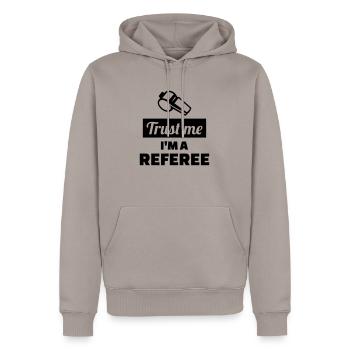 Schiedsrichter - Männer Premium Bio Hoodie - Taupe - Vorne - Nico (187cm)