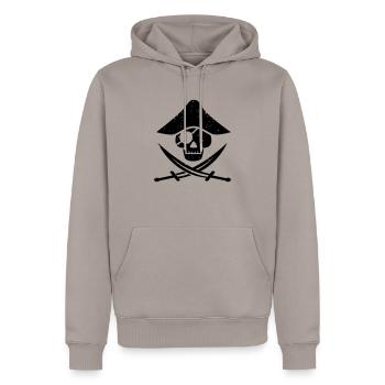 Pirates, Skulls, Bones, Vintage, Halloween, Gifts - Männer Premium Bio Hoodie - Taupe - Vorne - Nico (187cm)