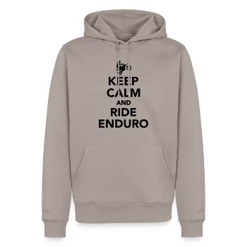 Enduro - Männer Premium Bio Hoodie - Taupe - Vorne - Nico (187cm)