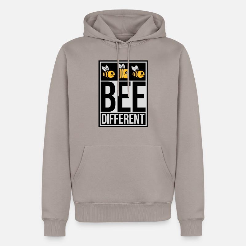 bee citation différente - Sweat à capuche Premium bio Homme - taupe