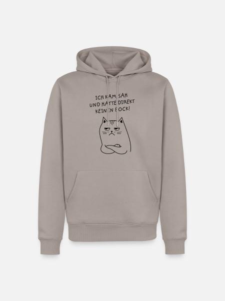 Ich Kam Sah Und Hatte Direkt Keinen Bock. Katze - Männer Premium Bio Hoodie - Taupe