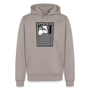 Écurie Cheval Poney Cheval Peeps Mignon - Sweat à capuche Premium bio Homme - taupe - Devant - Nico (187cm)