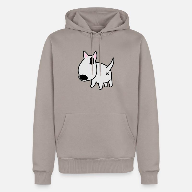 bully_illu_backside_3c - Männer Premium Bio Hoodie - Taupe