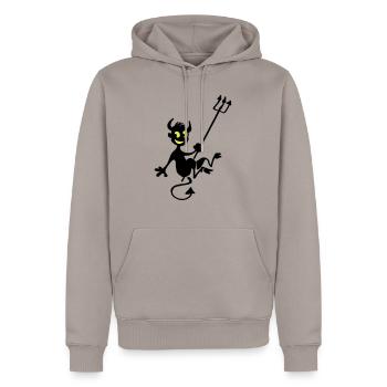 Diablotin - Sweat à capuche Premium bio Homme - taupe - Devant - Nico (187cm)