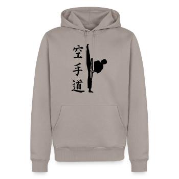kampfsport - Männer Premium Bio Hoodie - Taupe - Vorne - Nico (187cm)