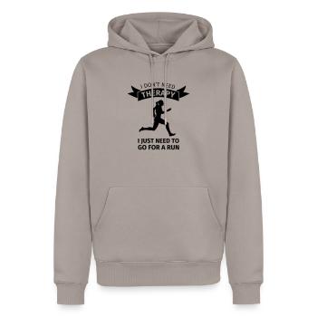 I don't need therapy I just need to go for a run - Männer Premium Bio Hoodie - Taupe - Vorne - Nico (187cm)