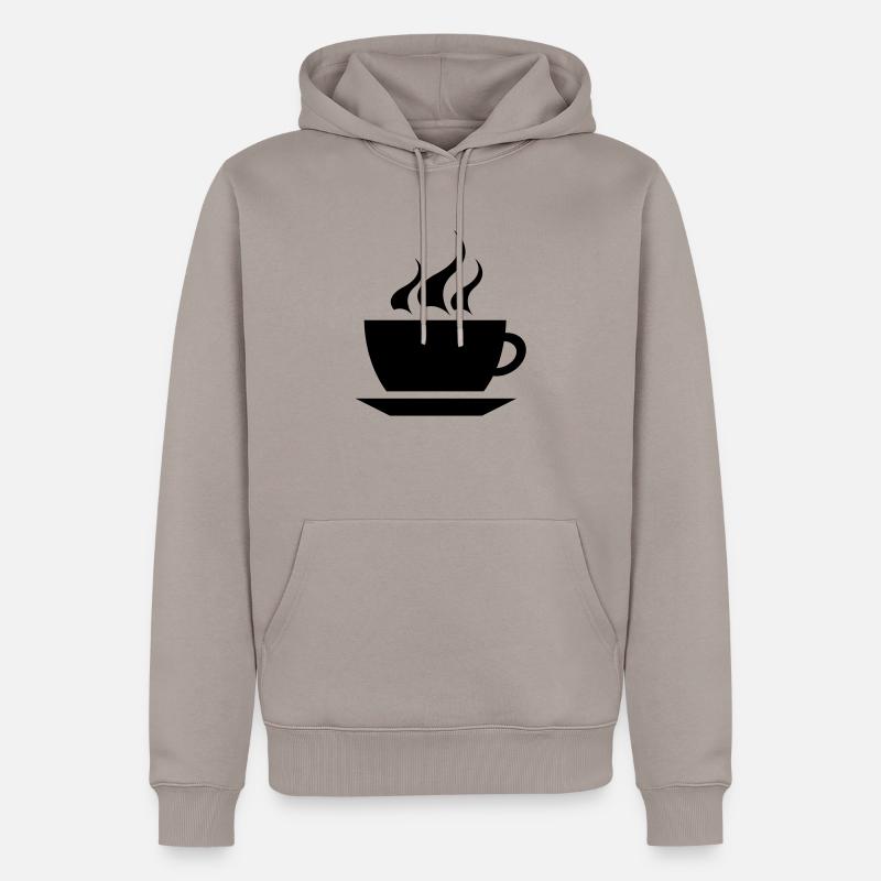 coffee cup tea cafe - Männer Premium Bio Hoodie - Taupe