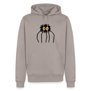 Krabbelchen - Men’s Premium Organic Hoodie - taupe - Front - Nico (187cm)