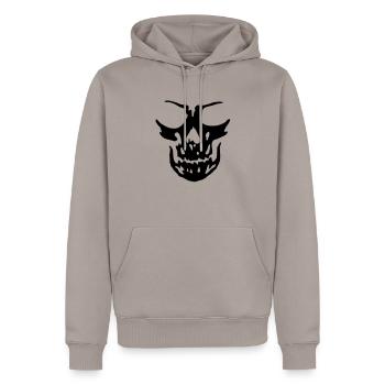 skull death - Men’s Premium Organic Hoodie - taupe - Front - Nico (187cm)