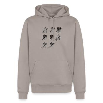 40 strokes / / 40 times / / Birthday / / gift - Men’s Premium Organic Hoodie - taupe - Front - Nico (187cm)