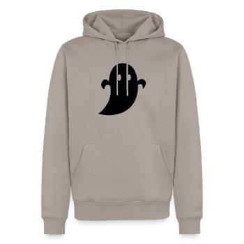 Geist - Männer Premium Bio Hoodie - Taupe - Vorne - Nico (187cm)
