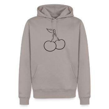 2 cerise feuille conception savoureuse - Sweat à capuche Premium bio Homme - taupe - Devant - Nico (187cm)