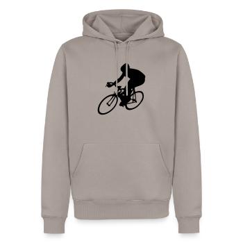 cycling - Männer Premium Bio Hoodie - Taupe - Vorne - Nico (187cm)