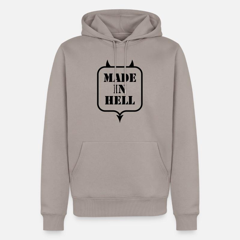 MADE IN HELL - Männer Premium Bio Hoodie - Taupe
