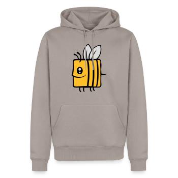Quadratische kleine süße Biene - Männer Premium Bio Hoodie - Taupe - Vorne - Nico (187cm)