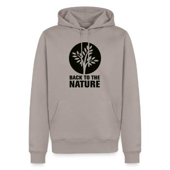 back2nature - Männer Premium Bio Hoodie - Taupe - Vorne - Nico (187cm)