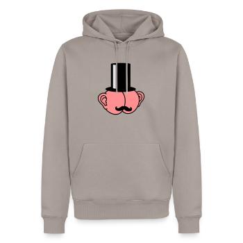 Sir Ass With Ears - Männer Premium Bio Hoodie - Taupe - Vorne - Nico (187cm)