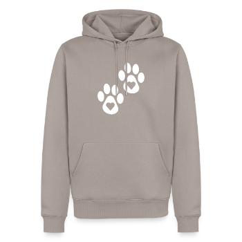Hund Chien - Sweat à capuche Premium bio Homme - taupe - Devant - Nico (187cm)