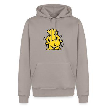 Bär - Männer Premium Bio Hoodie - Taupe - Vorne - Nico (187cm)