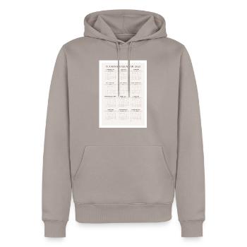 White and Beige Minimalist 2023 Calendar Planner - Männer Premium Bio Hoodie - Taupe - Vorne - Nico (187cm)