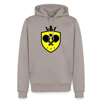 Tischtennis Wappen - Männer Premium Bio Hoodie - Taupe - Vorne - Nico (187cm)