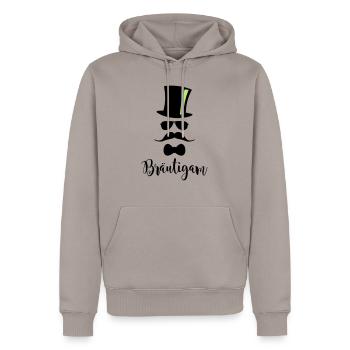 JGA Bräutigam Junggesellenabschied Ehe Hochzeit - Männer Premium Bio Hoodie - Taupe - Vorne - Nico (187cm)