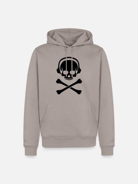 DJ Skull - Männer Premium Bio Hoodie - Taupe