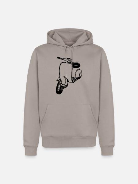 motorroller freiheit reisen - Männer Premium Bio Hoodie - Taupe