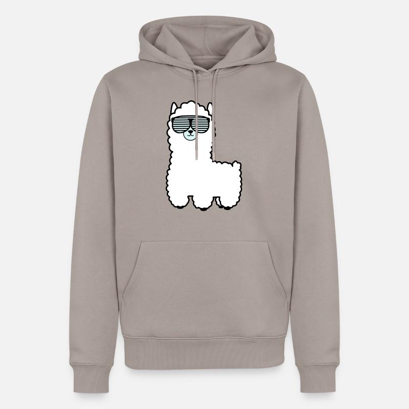 lama_002 - Sweat à capuche Premium bio Homme - taupe