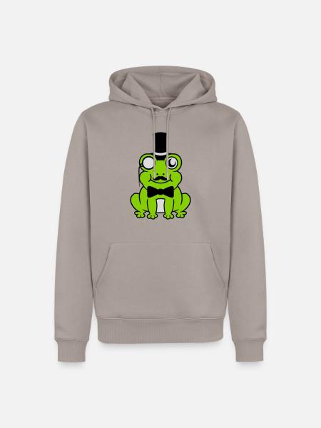 Sir Frog Gentlemen Cylinder - Men’s Premium Organic Hoodie - taupe
