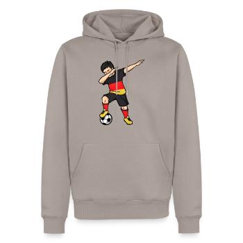 Dabbing Fußballer Junge Fußball Deutschland Trikot - Männer Premium Bio Hoodie - Taupe - Vorne - Nico (187cm)