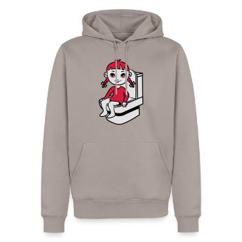 wc petite fille - Sweat à capuche Premium bio Homme - taupe - Devant - Nico (187cm)