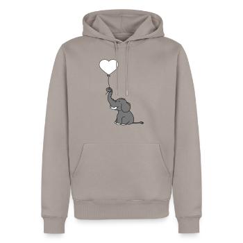 luftballon herz form liebe elefant gluecklich nied - Männer Premium Bio Hoodie - Taupe - Vorne - Nico (187cm)