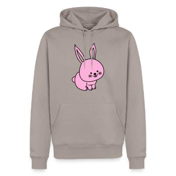 hase - Männer Premium Bio Hoodie - Taupe - Vorne - Nico (187cm)