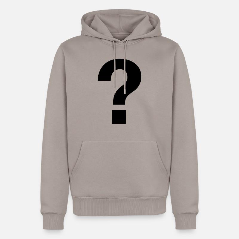 ? question mark fragezeichen - Männer Premium Bio Hoodie - Taupe