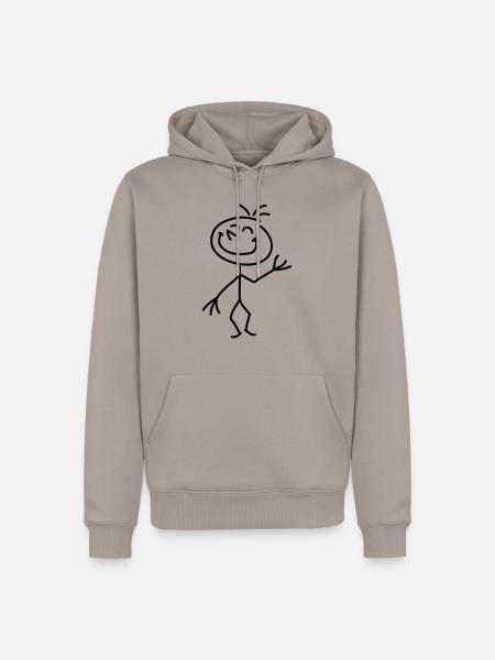 happy_stick_figure_1c - Men’s Premium Organic Hoodie - taupe