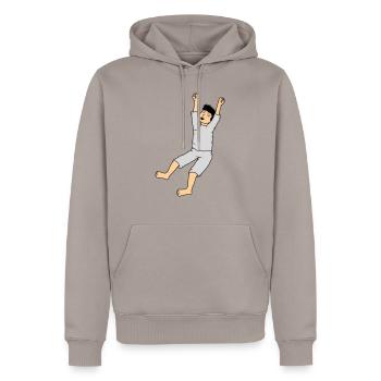 Homme en pyjama - Sweat à capuche Premium bio Homme - taupe - Devant - Nico (187cm)