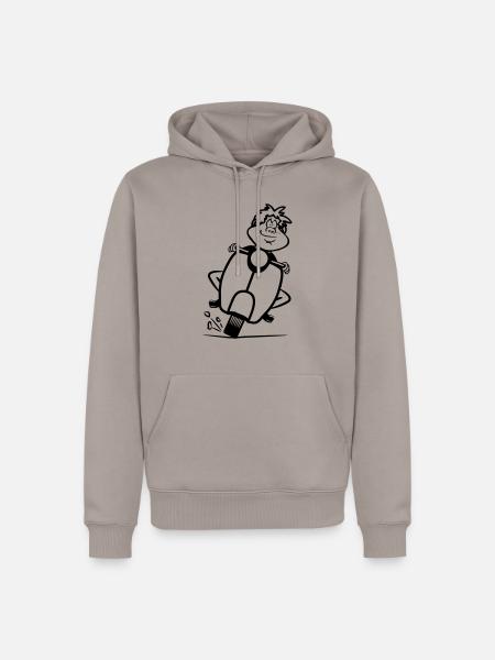 motorroller rasen witzig frech - Männer Premium Bio Hoodie - Taupe