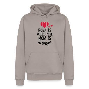 Home is where your Mom is - Mother's Day - Sweat à capuche Premium bio Homme - taupe - Devant - Nico (187cm)