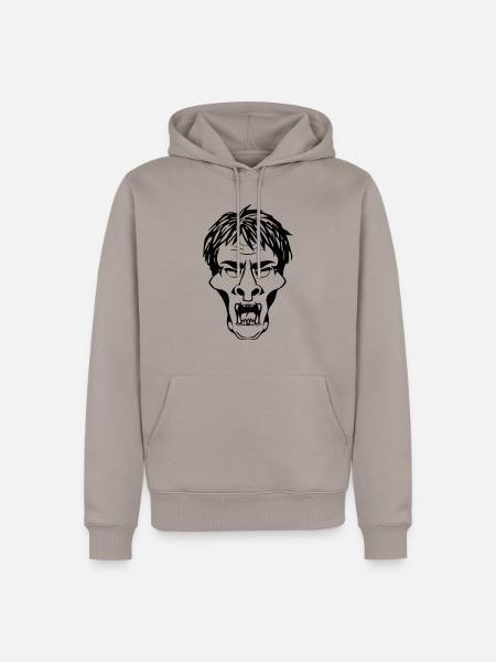 Horror gesicht - Männer Premium Bio Hoodie - Taupe