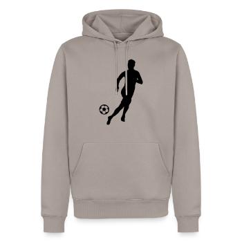 fussballer fussball silhouette - Männer Premium Bio Hoodie - Taupe - Vorne - Nico (187cm)