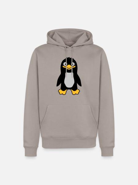 Funny funny penguin grins - Men’s Premium Organic Hoodie - taupe