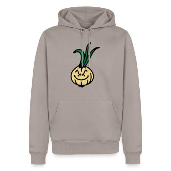 Böse Zwiebel 3 - Männer Premium Bio Hoodie - Taupe - Vorne - Nico (187cm)