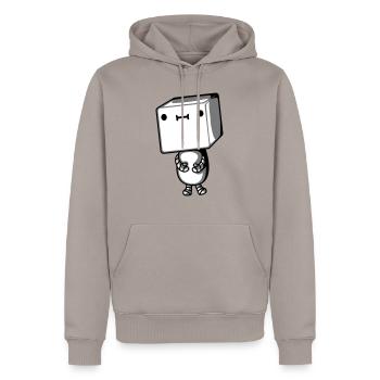 Mignon petit robot - Sweat à capuche Premium bio Homme - taupe - Devant - Nico (187cm)