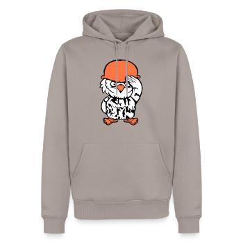 Eule Soldat Militär Krieg Helm Kämpfer Armee Cool - Männer Premium Bio Hoodie - Taupe - Vorne - Nico (187cm)