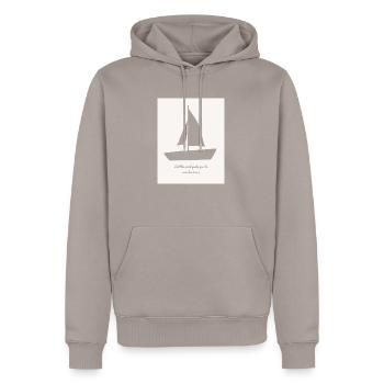 Laissez le vent vous guider vers de nouveaux horizons. - Sweat à capuche Premium bio Homme - taupe - Devant - Nico (187cm)