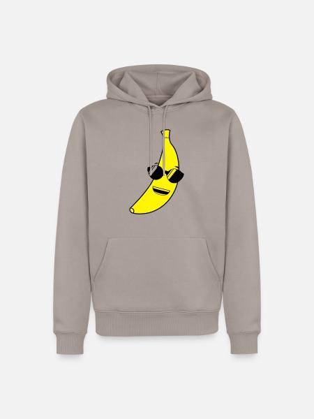 banane_cool_2 - Männer Premium Bio Hoodie - Taupe